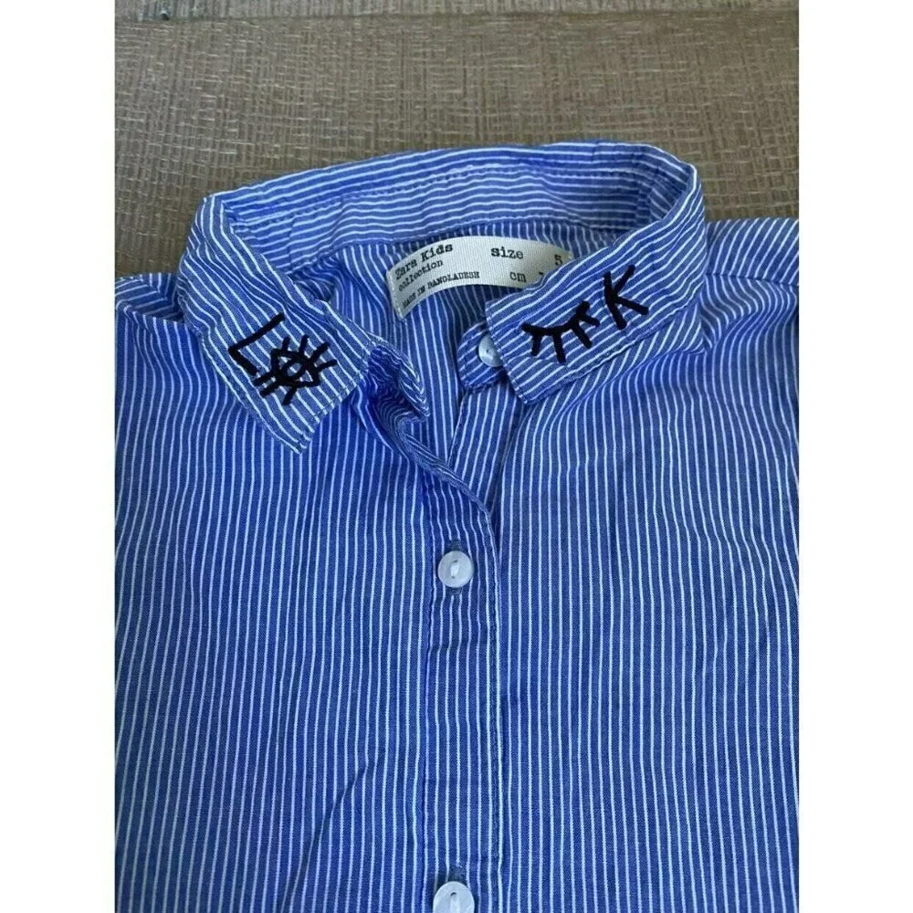 Zara Look Collar Pin Stripe Button Up